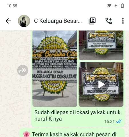 Pengiriman Papan Bunga Duka Karangrejo Kutoarjo